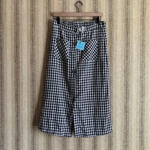 NWT Hayden Skirt Black and White MIDI Buttons Women Bottoms Boho Fashion size L